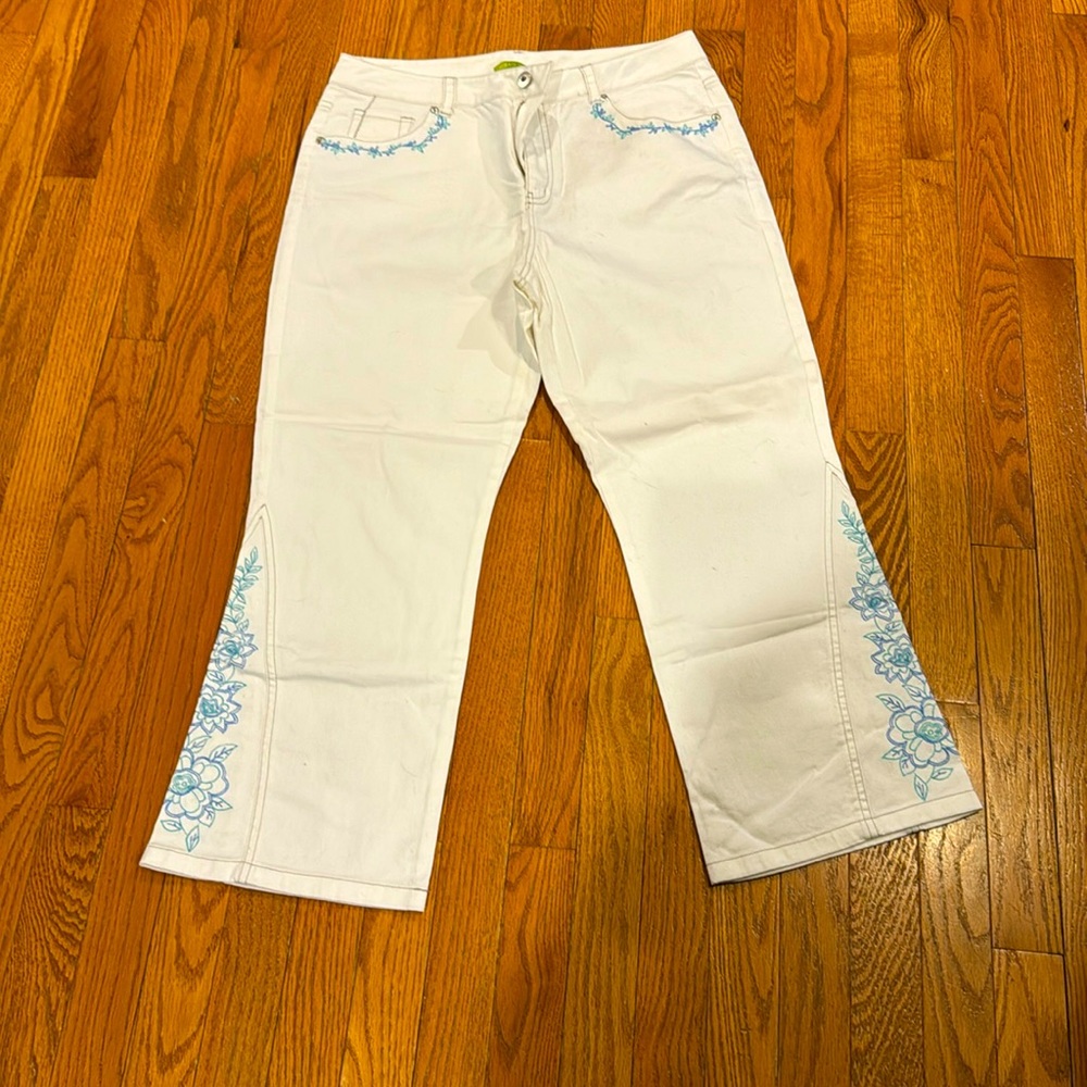 Sigrid Olsen cropped white pants size 10 NWOT